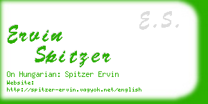 ervin spitzer business card